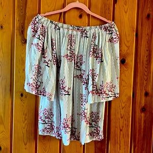 Large off the shoulder cherry blossom blouse from Designs by Kamahoalii